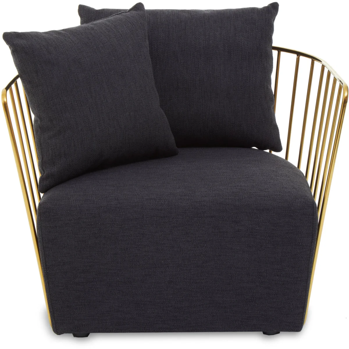 Azalea Black Fabric and Metal Chair - Gold – image 2