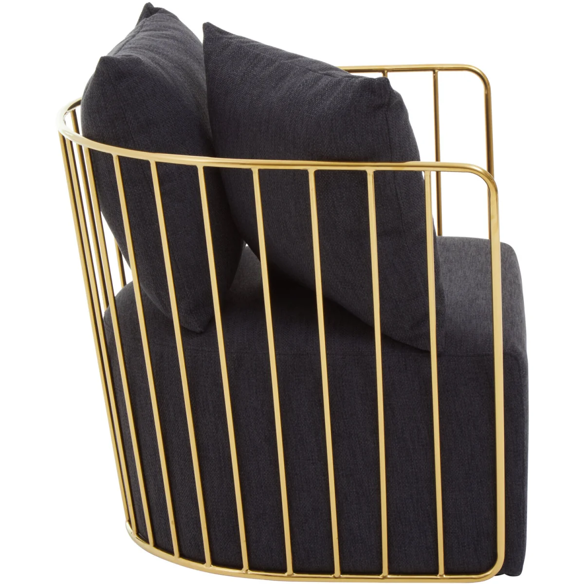 Azalea Black Fabric and Metal Chair - Gold – image 3