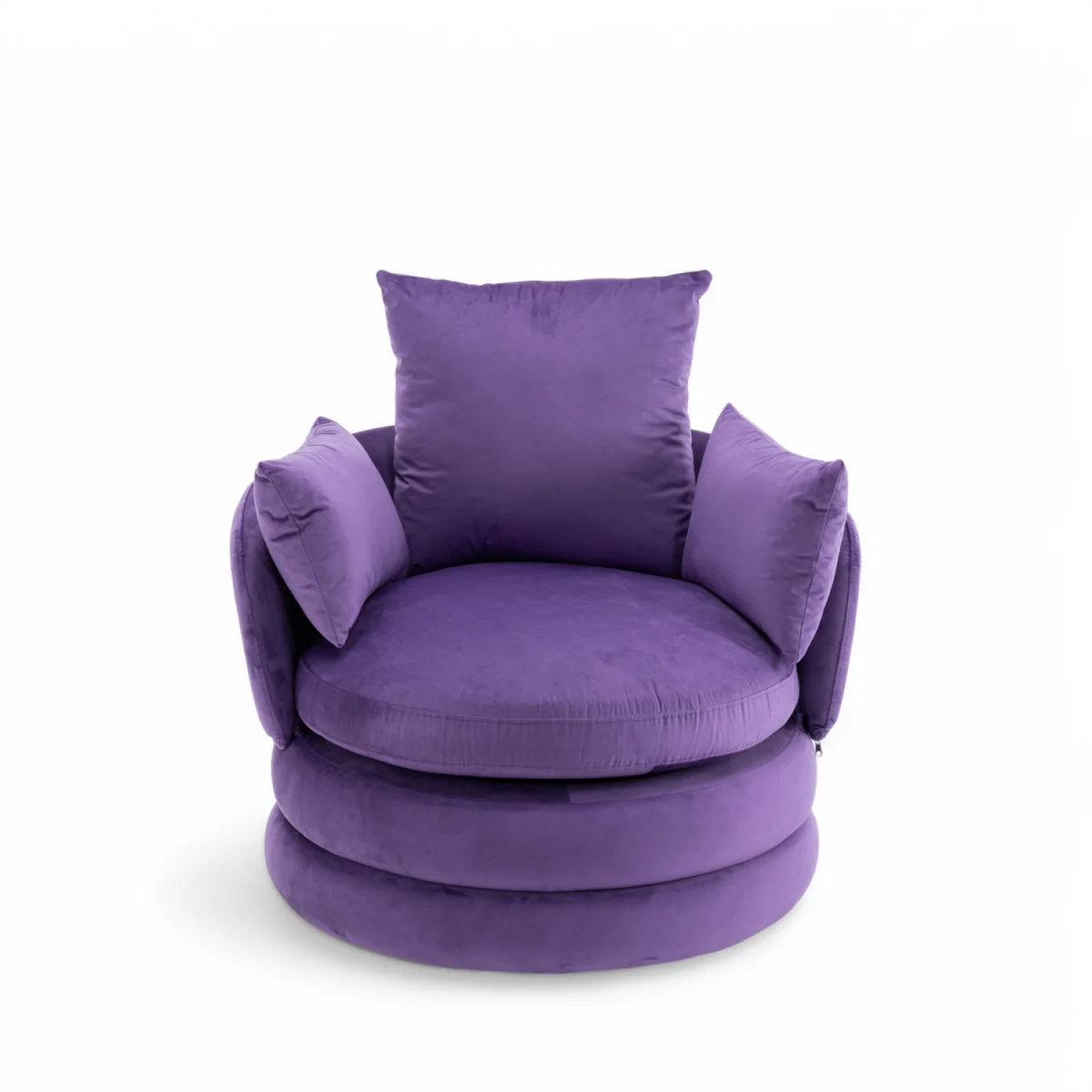 Velvet Purple Teri Accent Swivel Chair - Purple – image 3