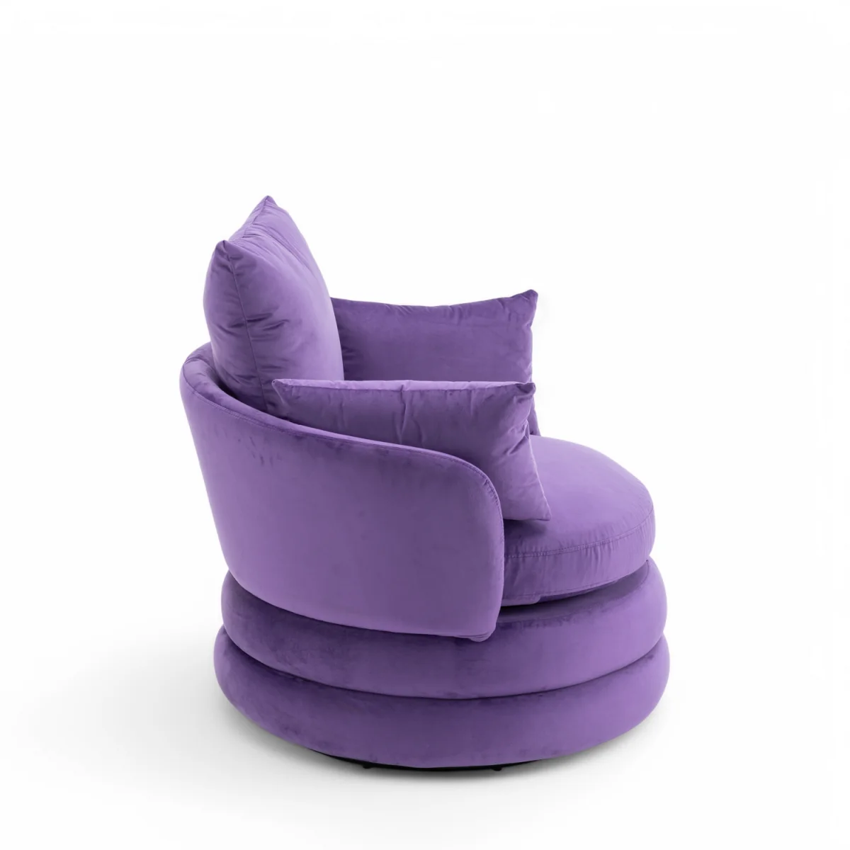 Velvet Purple Teri Accent Swivel Chair - Purple – image 4