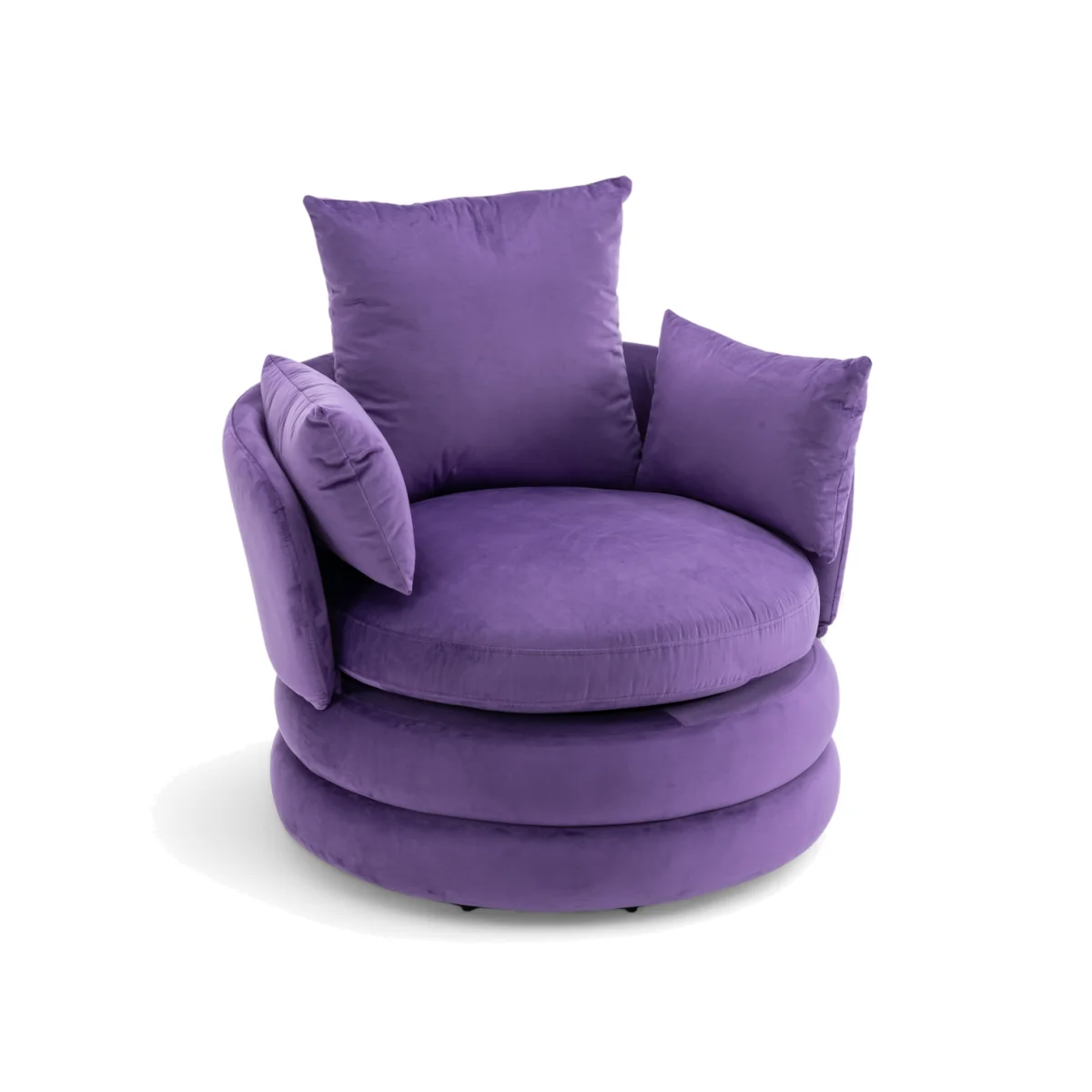 Velvet Purple Teri Accent Swivel Chair - Purple – image 1
