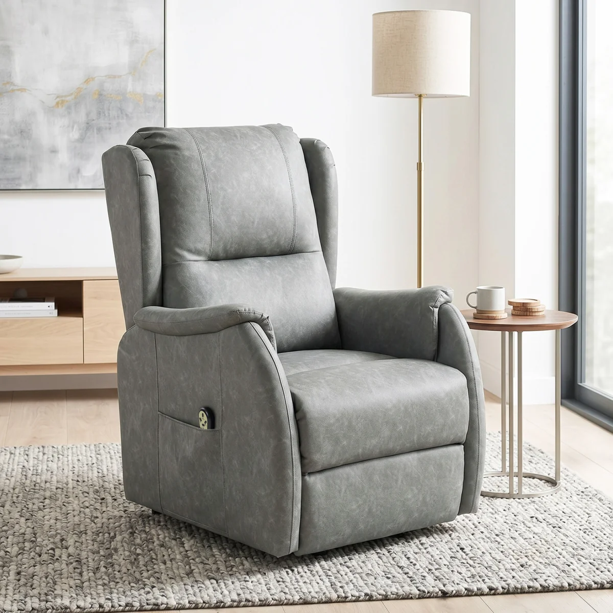 HOMCOM Power Lift Recliner Chair Dual Motor - Brown – image 12