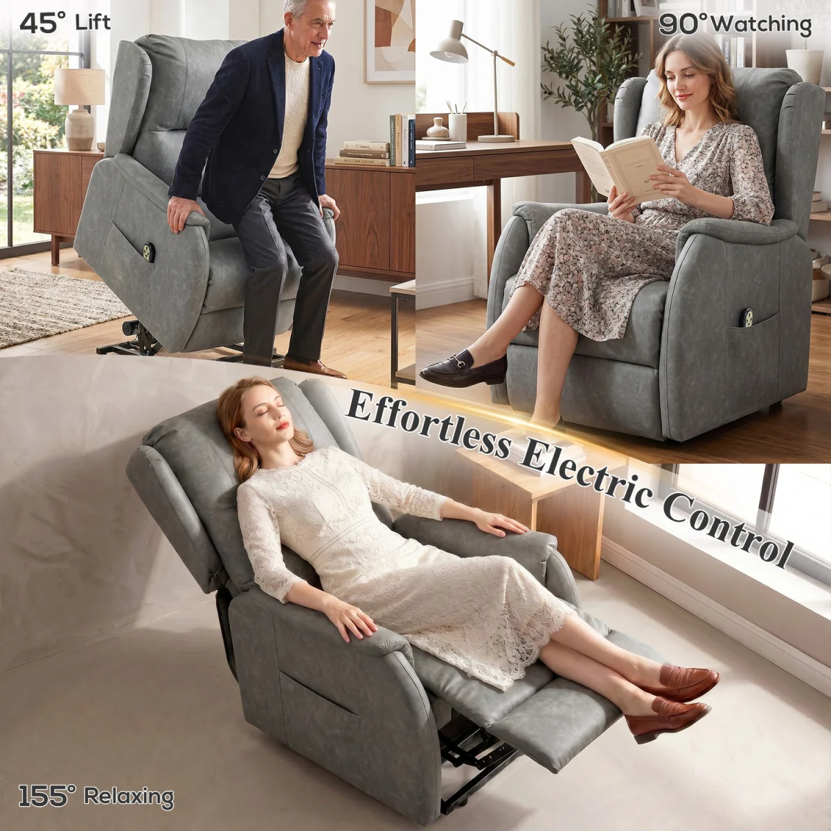 HOMCOM Power Lift Recliner Chair Dual Motor - Brown – image 16