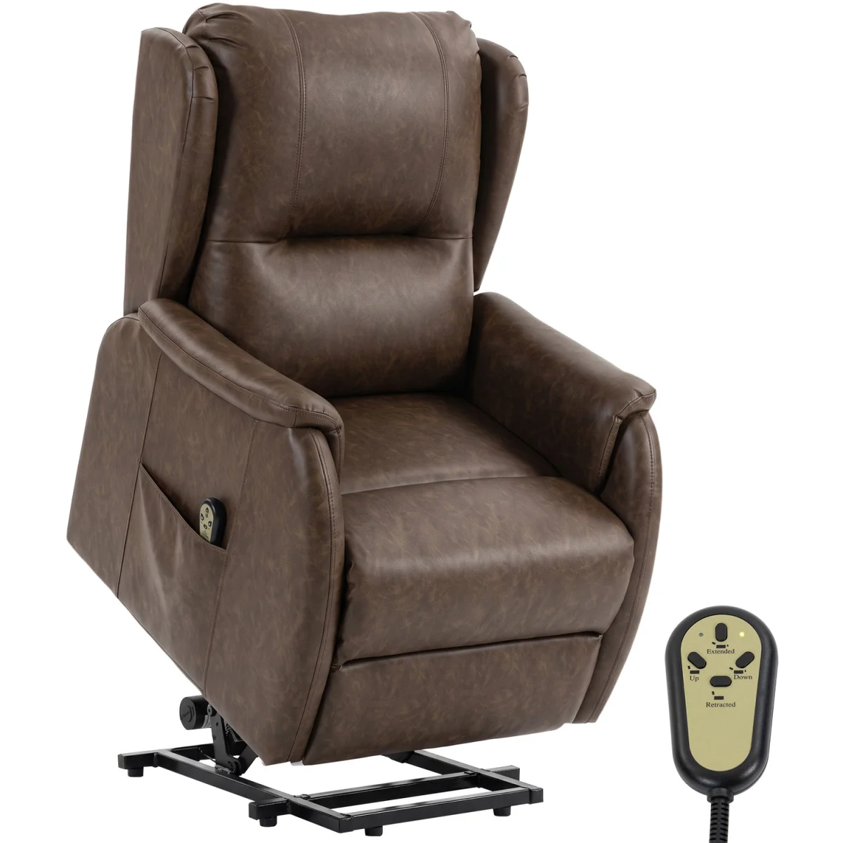 HOMCOM Power Lift Recliner Chair Dual Motor - Brown – image 9