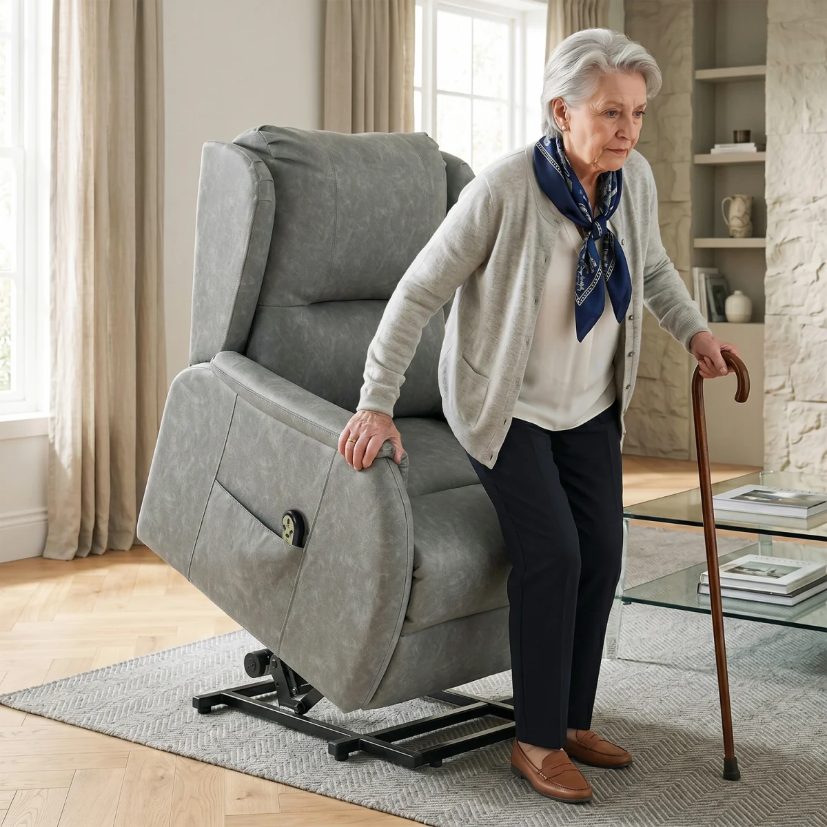 HOMCOM Power Lift Recliner Chair Dual Motor - Brown – image 10