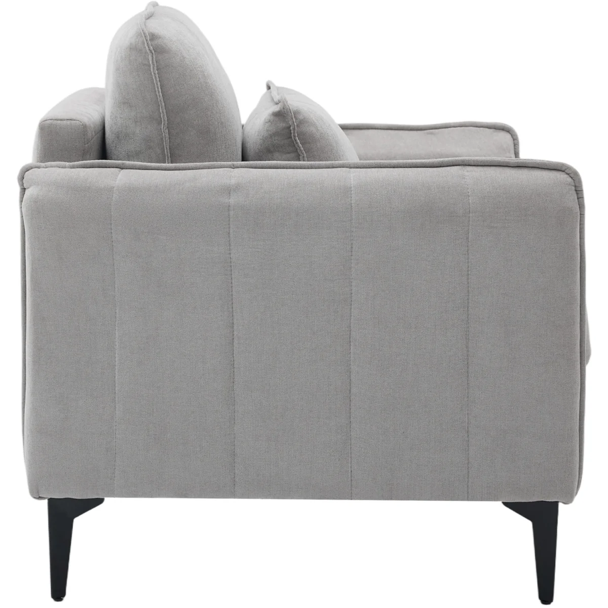 Modern Upholstered Accent Chair with Lumbar Cushion - Light Grey – image 3