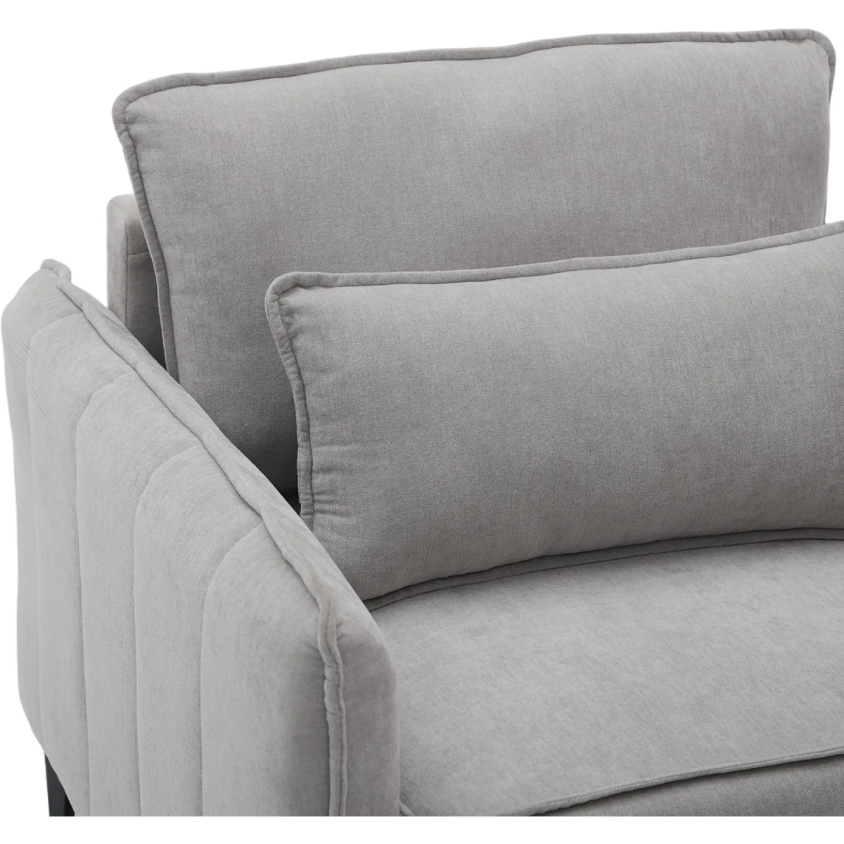 Modern Upholstered Accent Chair with Lumbar Cushion - Light Grey – image 5
