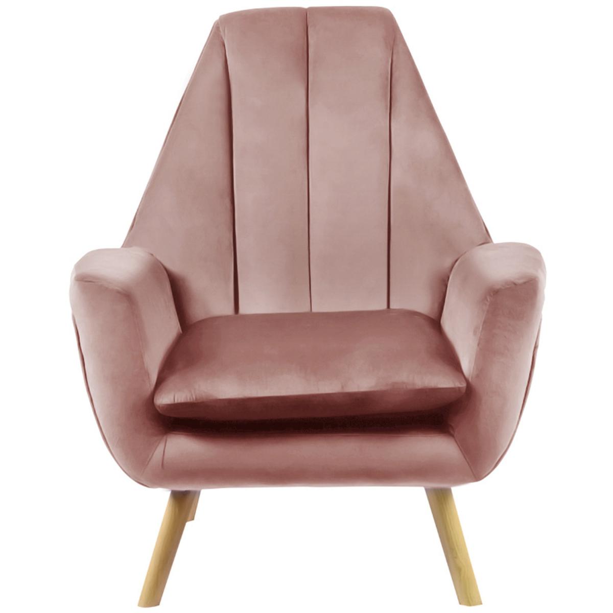 Velvet Lounge Accent Chair - Grey-Pink – image 2