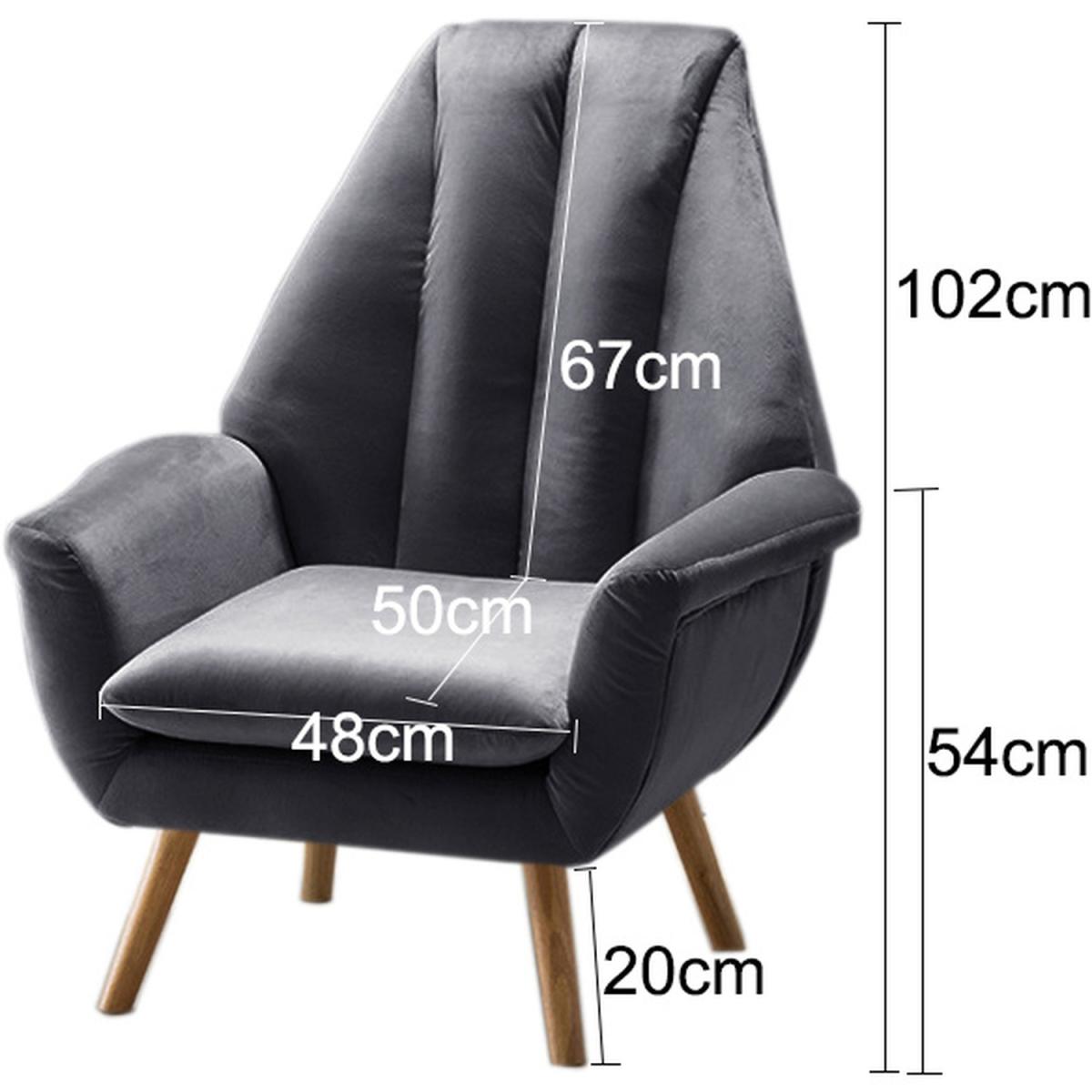 Velvet Lounge Accent Chair - Grey-Pink – image 11
