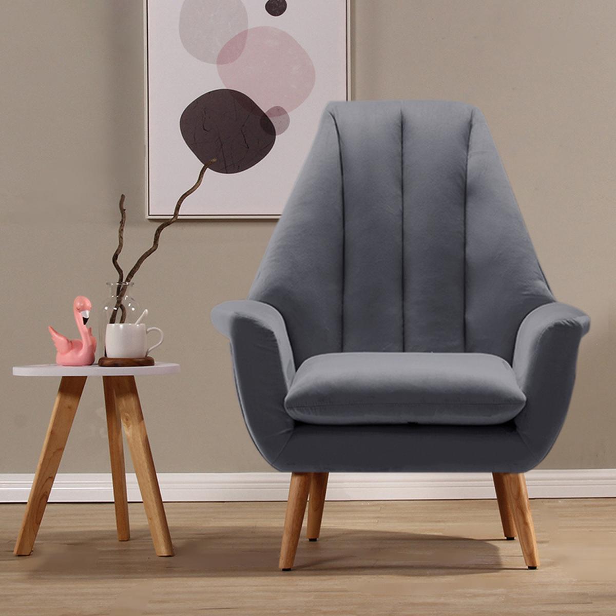 Velvet Lounge Accent Chair - Grey-Pink – image 12