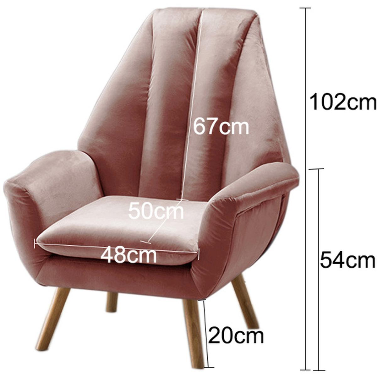 Velvet Lounge Accent Chair - Grey-Pink – image 3