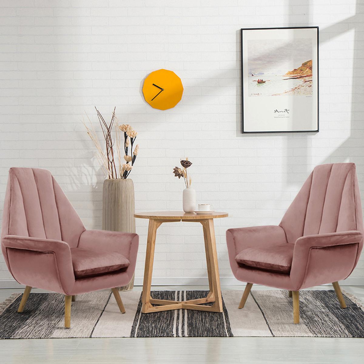 Velvet Lounge Accent Chair - Grey-Pink – image 4