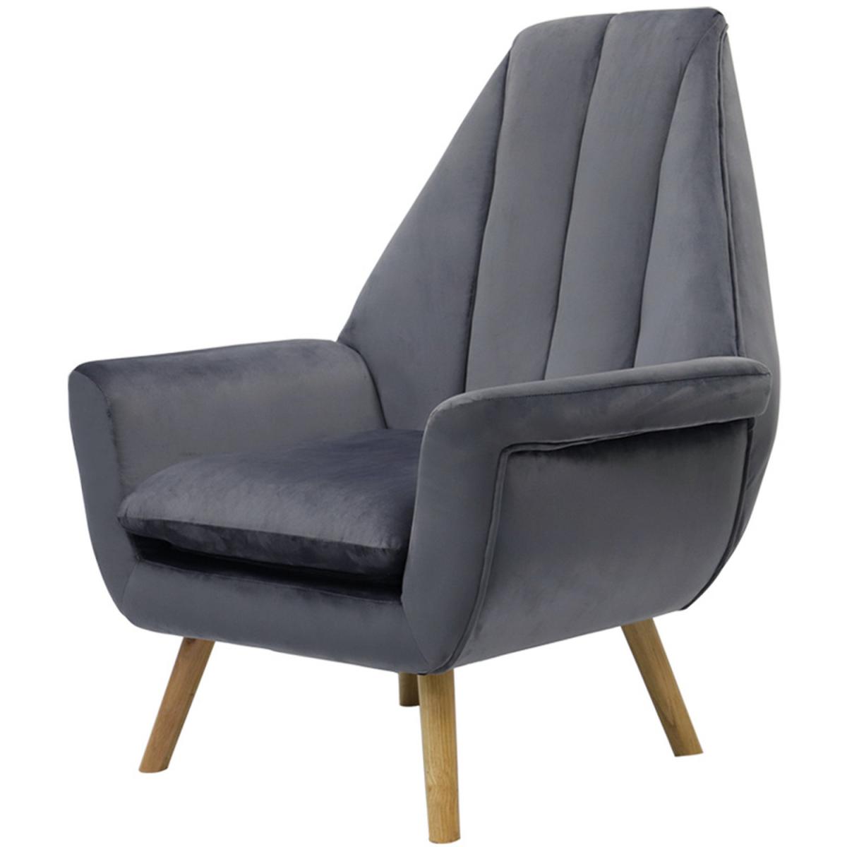 Velvet Lounge Accent Chair - Grey-Pink – image 7
