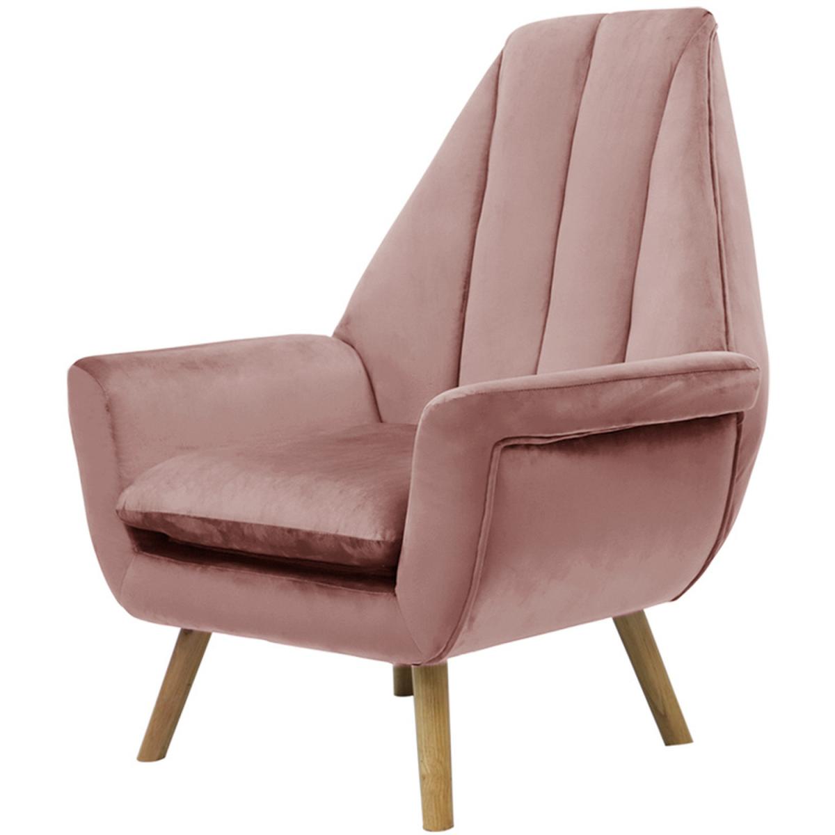 Velvet Lounge Accent Chair - Grey-Pink – image 9