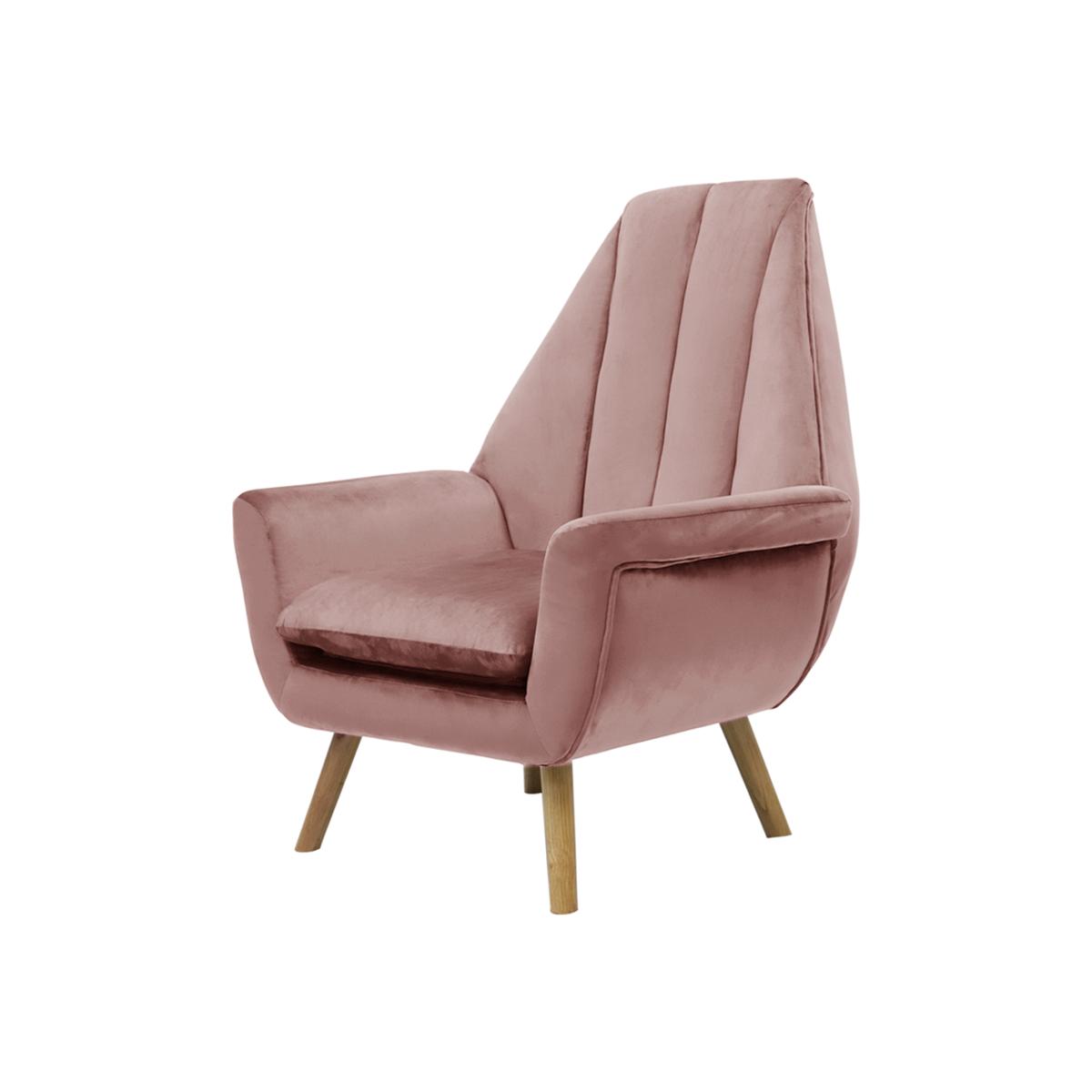 Velvet Lounge Accent Chair - Grey-Pink – image 1