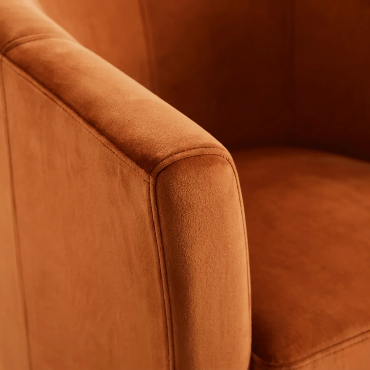 Bedford Small Padded Curved Back Tub Chair - Rusty Orange – image 3