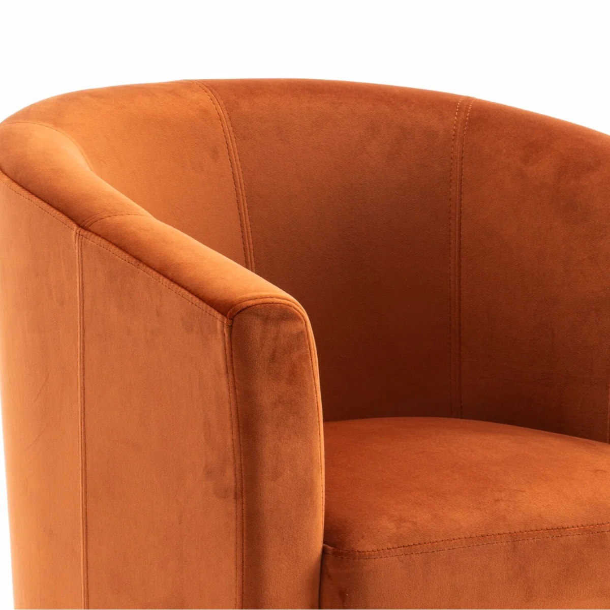 Bedford Small Padded Curved Back Tub Chair - Rusty Orange – image 7