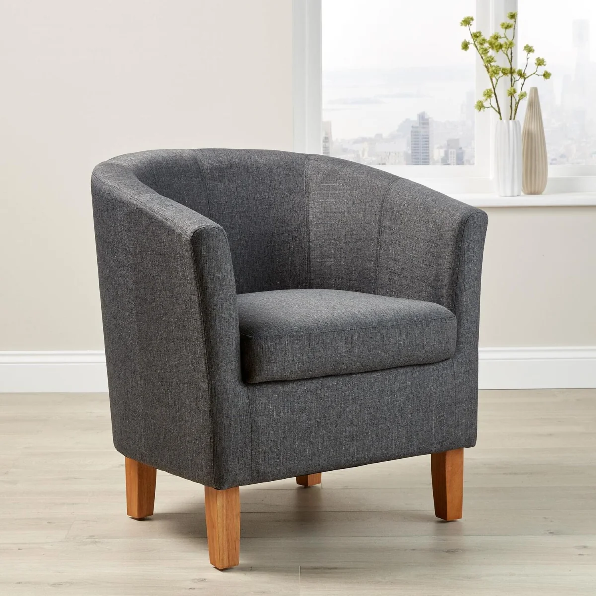 Bedford Small Padded Curved Back Tub Chair - Rusty Orange – image 8