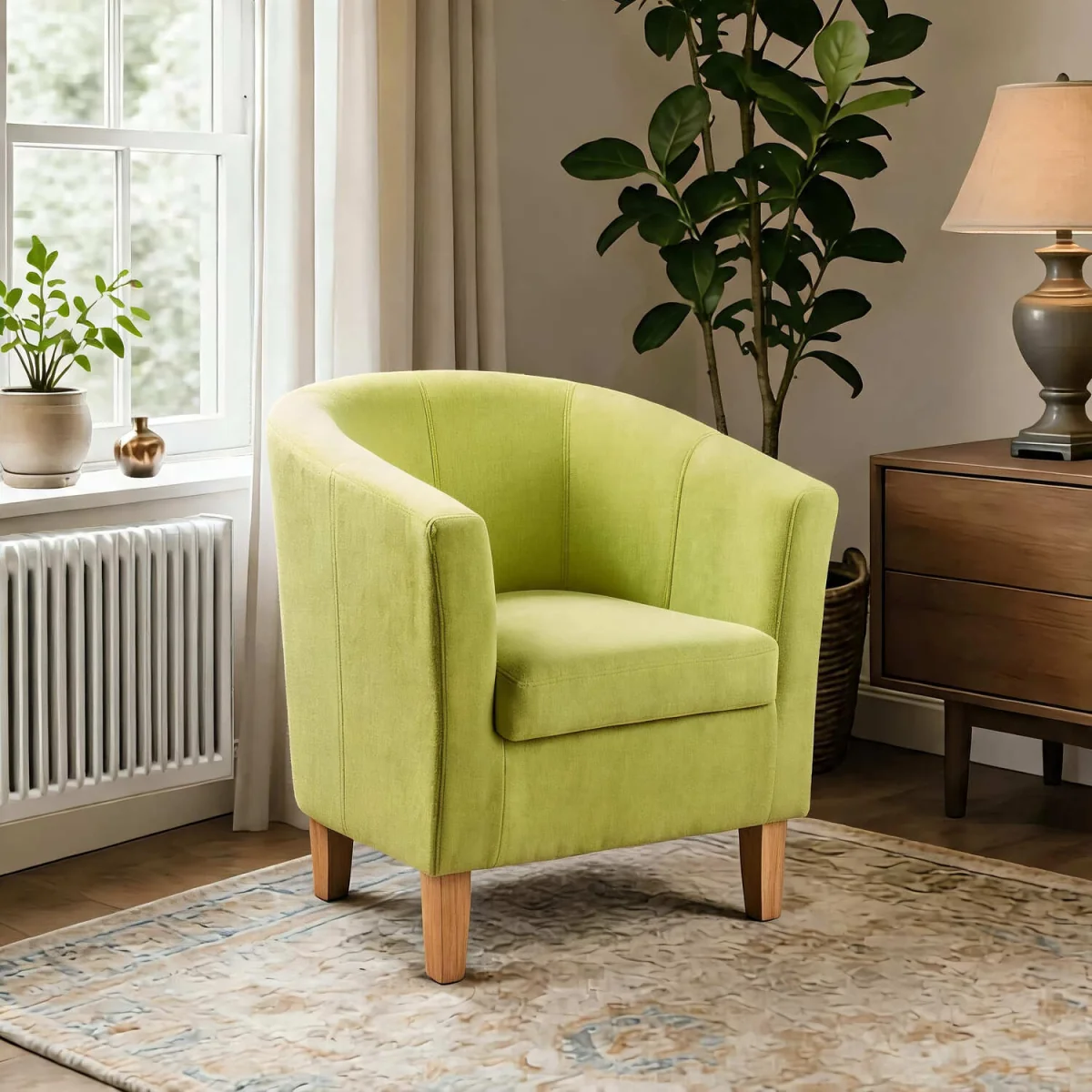 Bedford Small Padded Curved Back Tub Chair - Rusty Orange – image 9