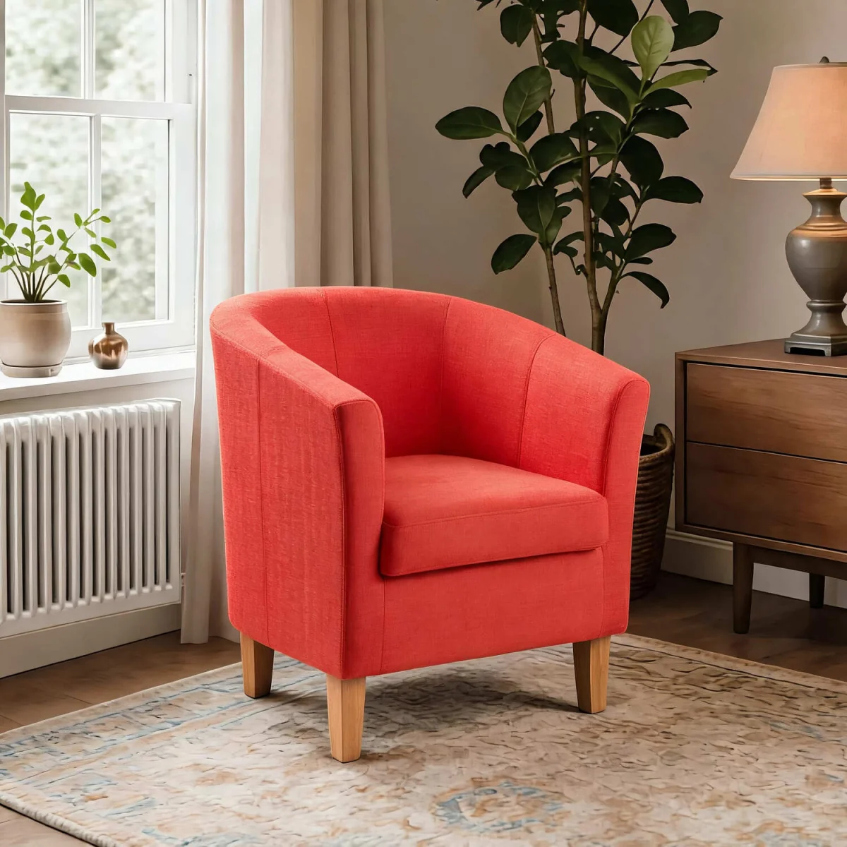 Bedford Small Padded Curved Back Tub Chair - Rusty Orange – image 10