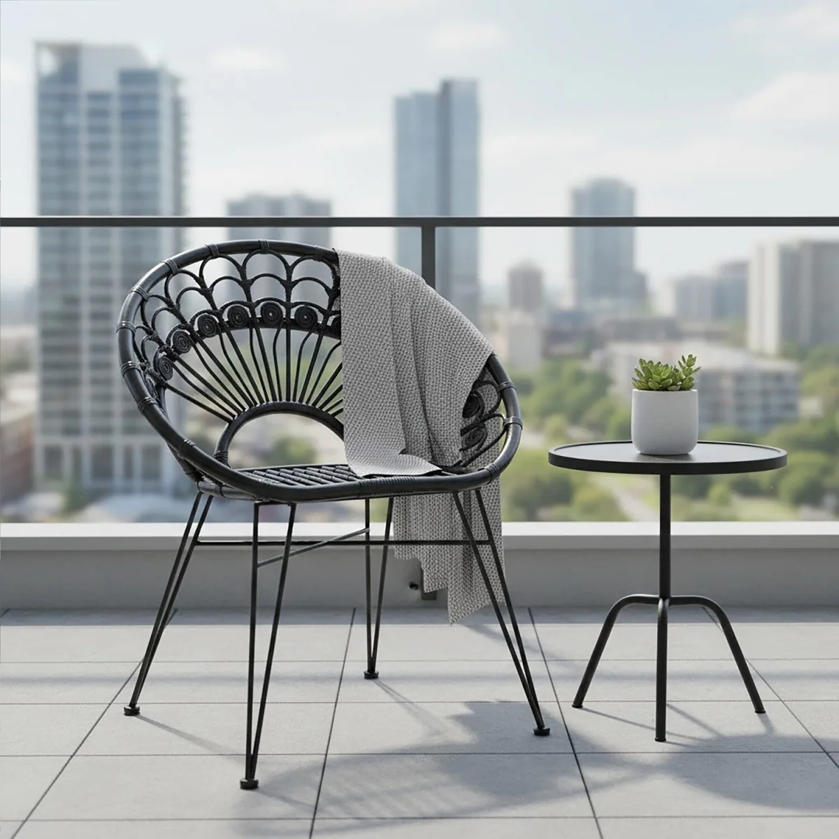 Orsina Manado Black Natural Rattan Chair - Black – image 1