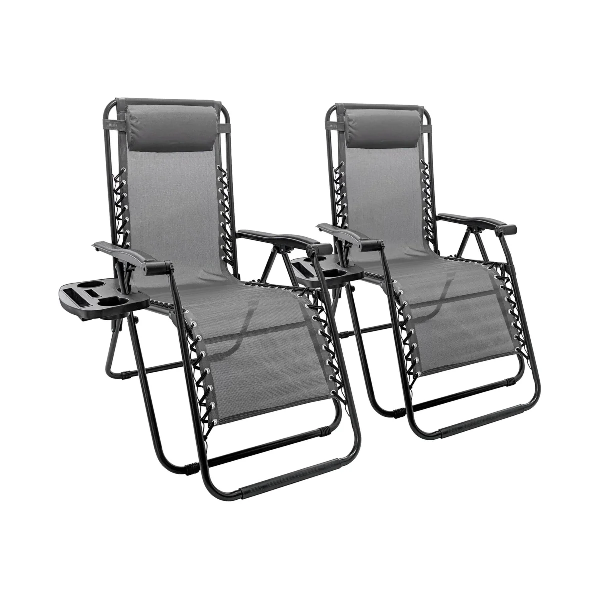 2 Piece Zero Gravity Chair Set - Grey – image 1