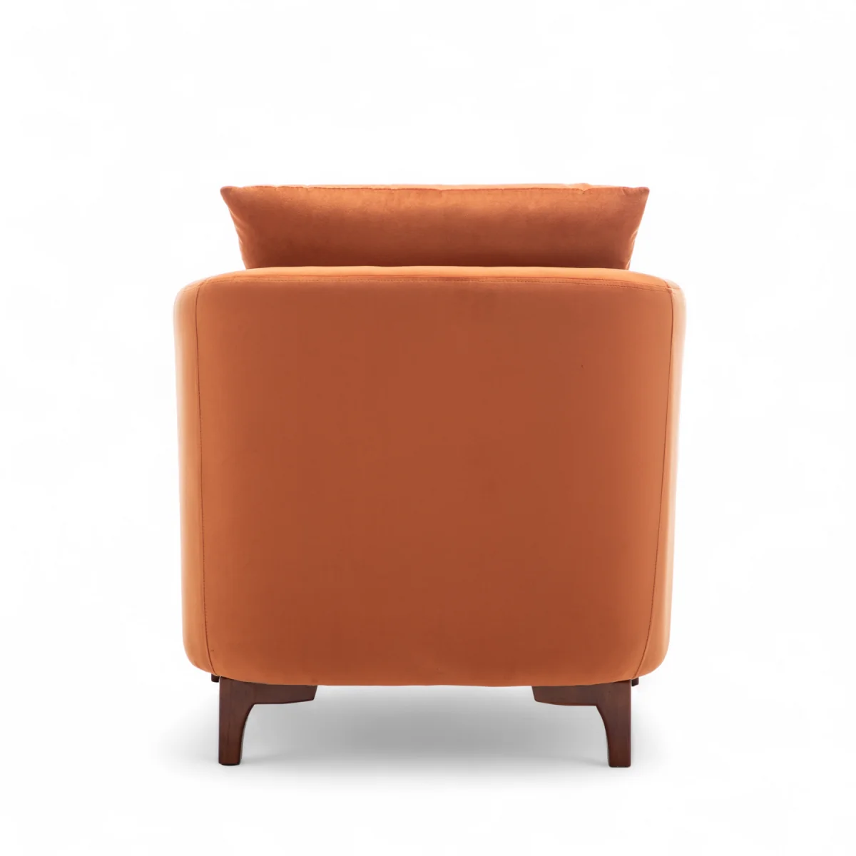 Velvet Orange Angela Accent Tub Chair with Ottoman - Orange – image 2
