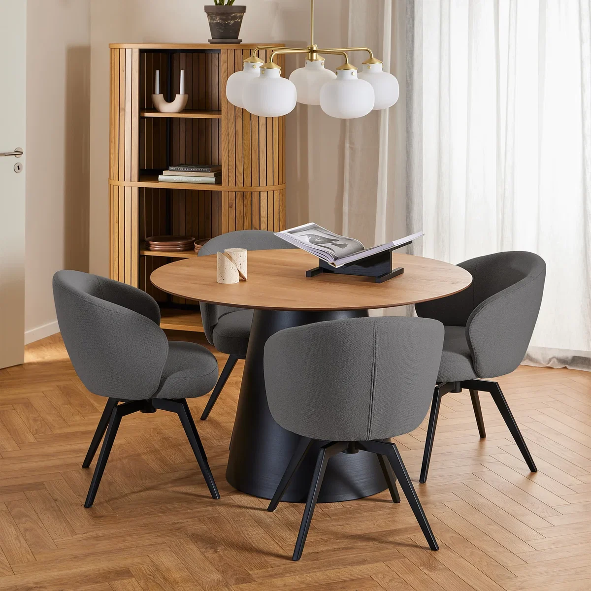 Darlene Dining Chair Armrest Swivel Function - Beige – image 21