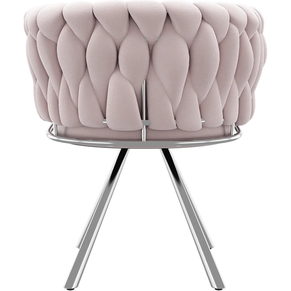 Velvet Luxurious Swivel Chair with Four Metal Legs, Pink - Pink – image 8