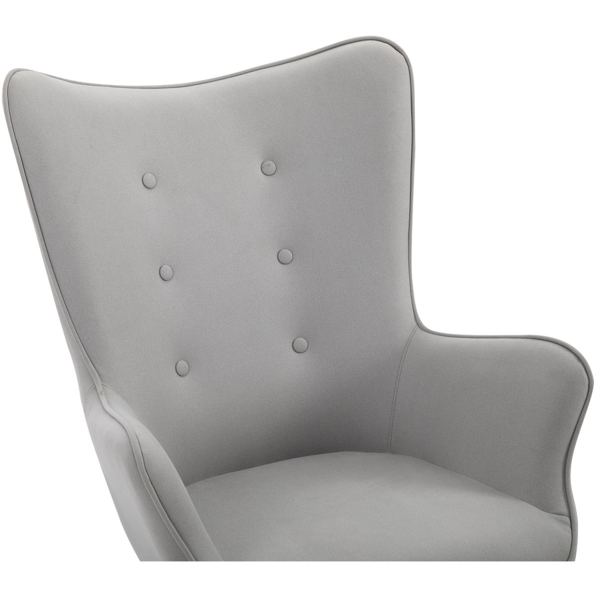 Retro PU Leather Swivel Accent Chair  - Grey – image 7