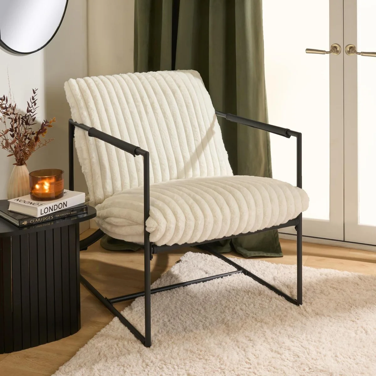 OHS Ribbed Accent Chair - Cream – image 2