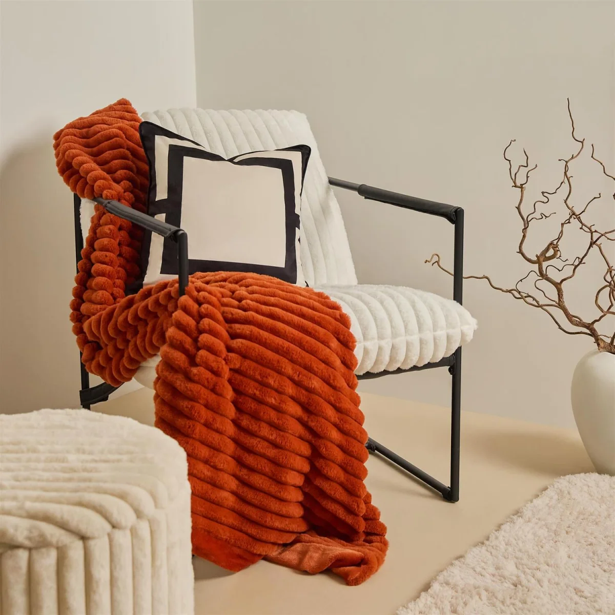 OHS Ribbed Accent Chair - Cream – image 4