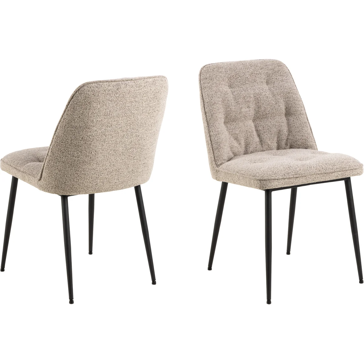 Wicklow Rect Table Grey/Black 140x80 + 4 Brooke Monza Beige Chairs - Grey & Black – image 2