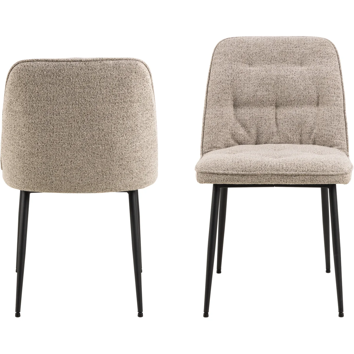 Wicklow Rect Table Grey/Black 140x80 + 4 Brooke Monza Beige Chairs - Grey & Black – image 4