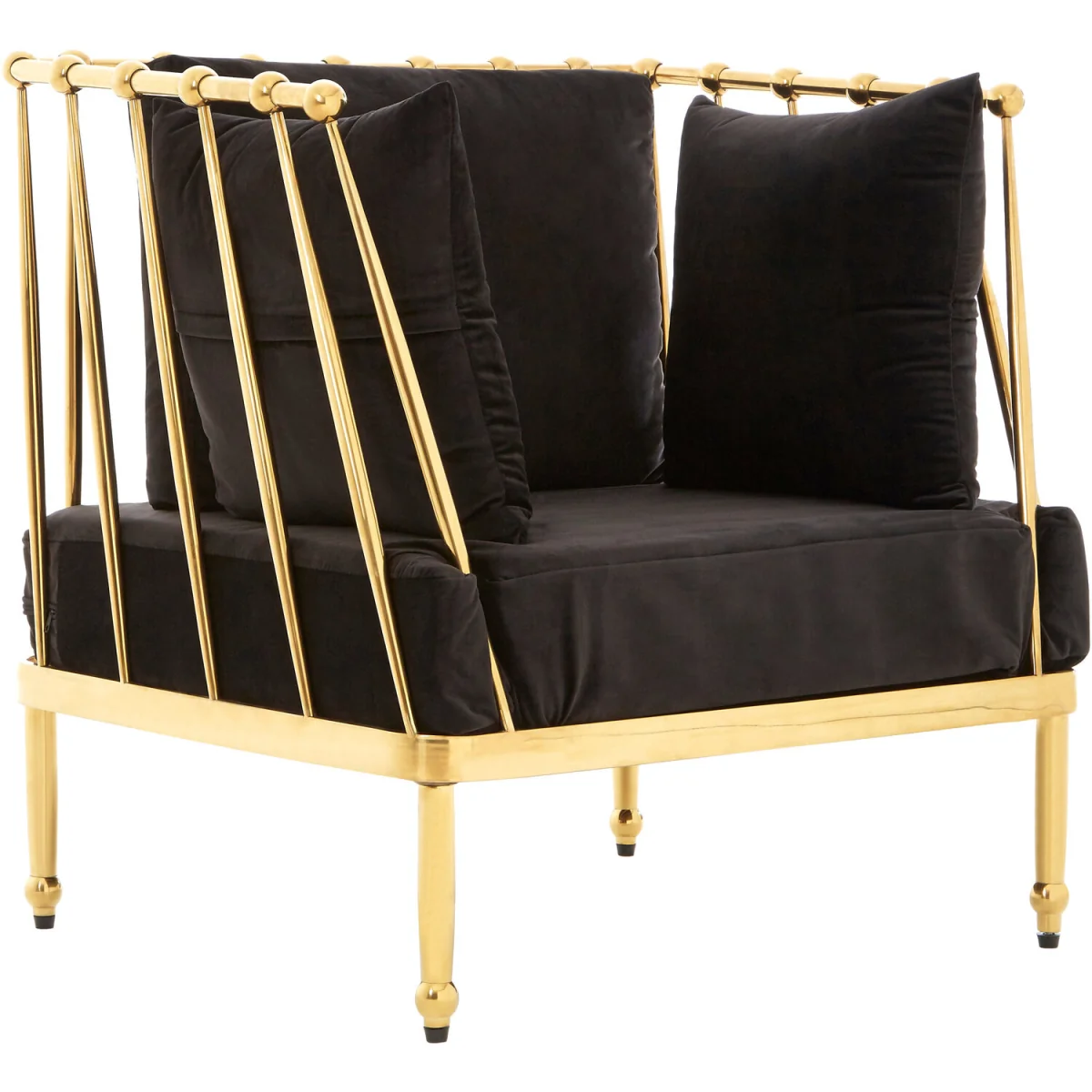 Novo Chair With Gold Finish Tapered Arms - Gold – image 2