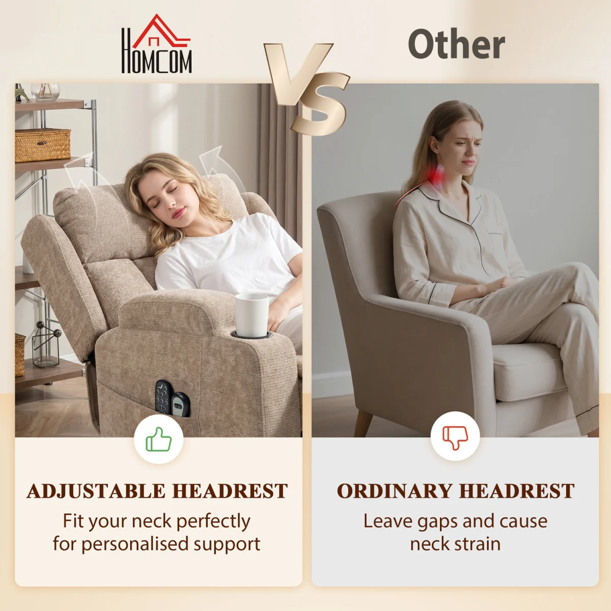 HOMCOM Power Recliner Chair with  Massage and Heat - Brown – image 6