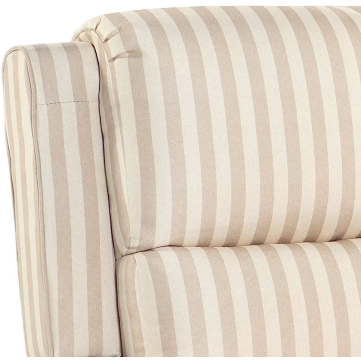 Recliner Chair with Footstool for Ultimate Comfort - Light Brown & Beige White – image 7