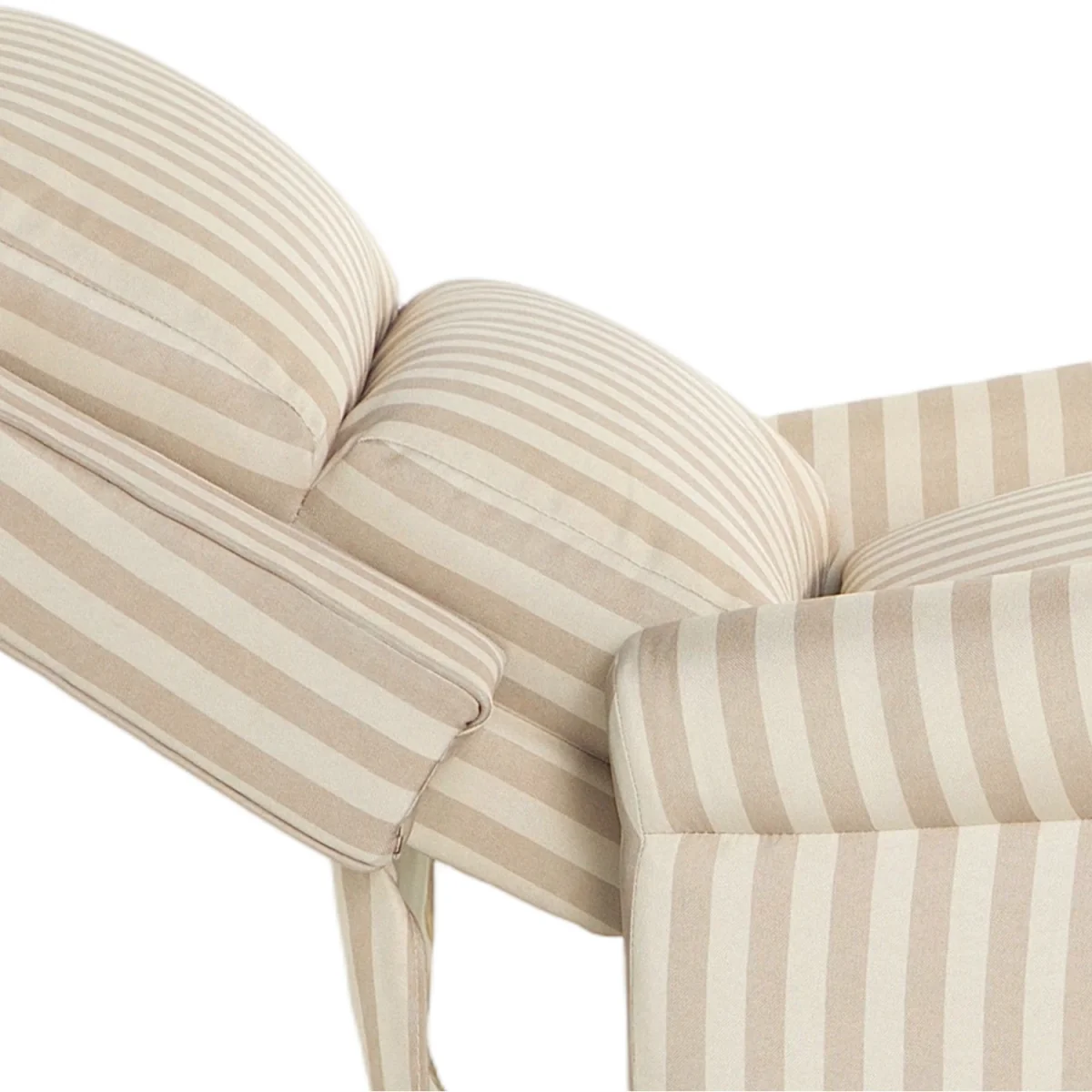 Recliner Chair with Footstool for Ultimate Comfort - Light Brown & Beige White – image 8