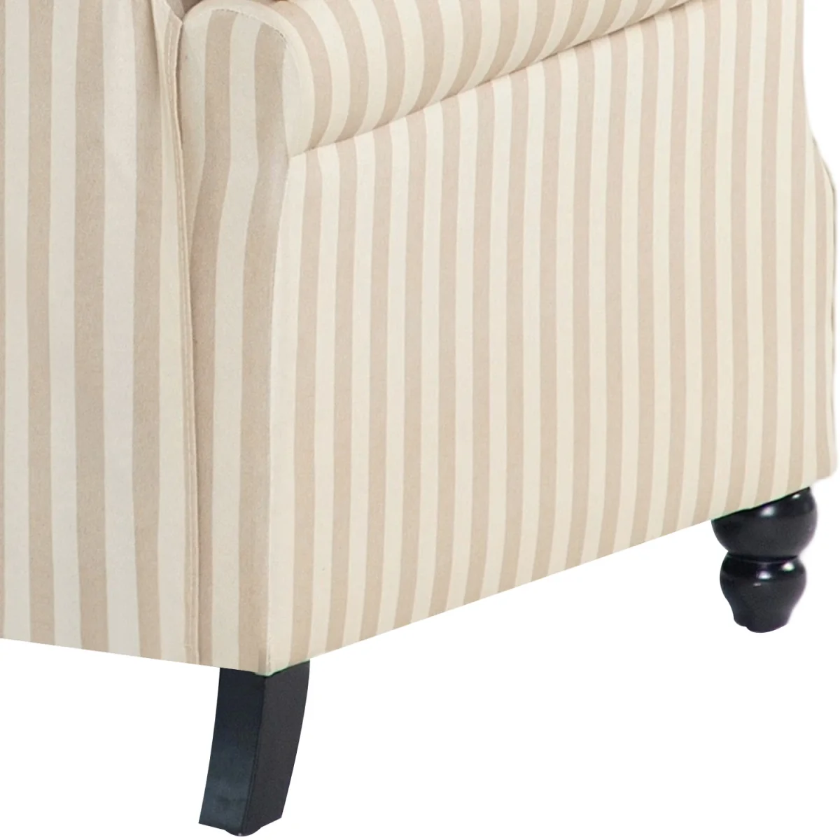 Recliner Chair with Footstool for Ultimate Comfort - Light Brown & Beige White – image 9