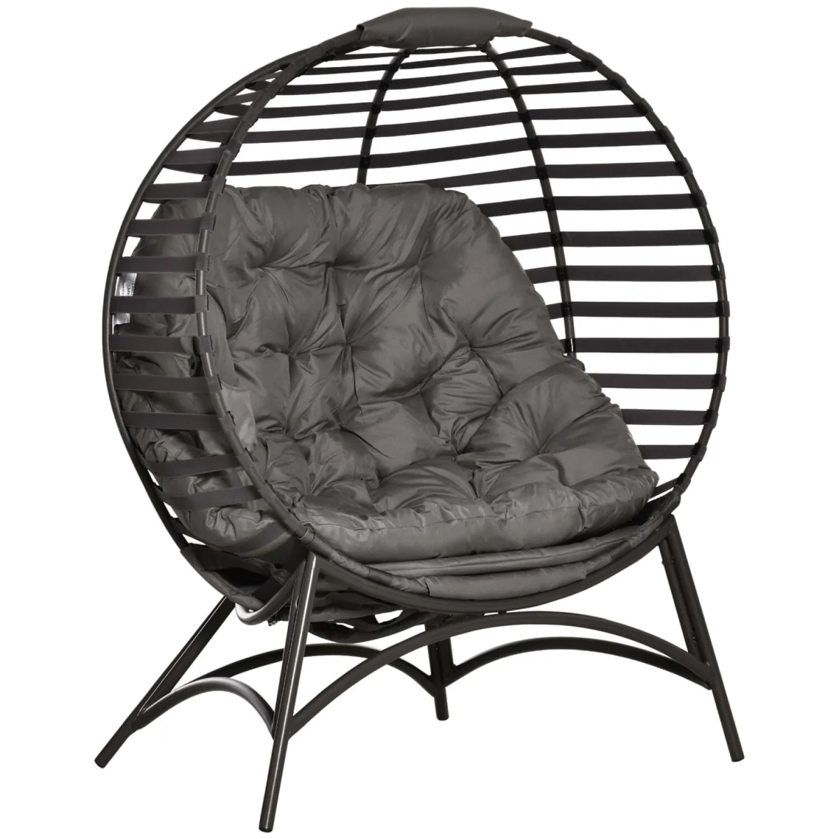 Refito Toma Sand Brown Egg Chair with Cushions and Side Pocket – image 4