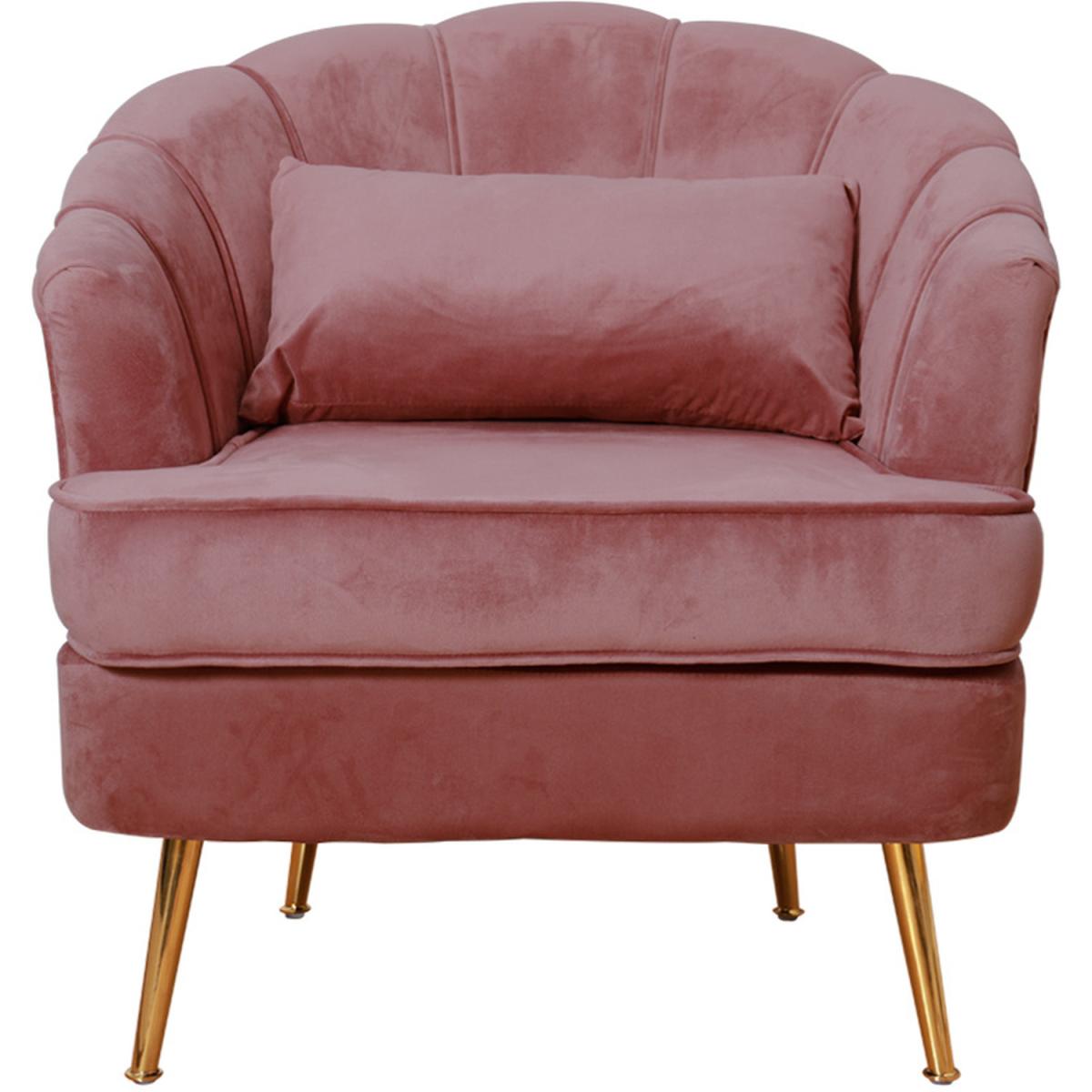 Modern Pastel Velvet Single Tub Chair - Smokey Pink – image 2