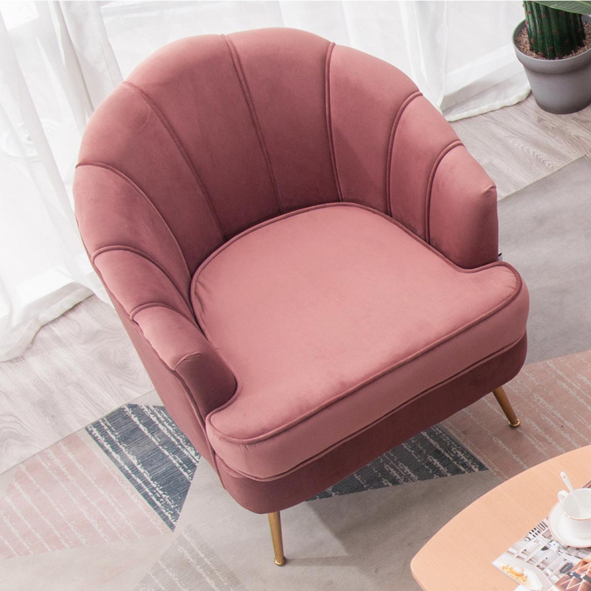 Modern Pastel Velvet Single Tub Chair - Smokey Pink – image 5