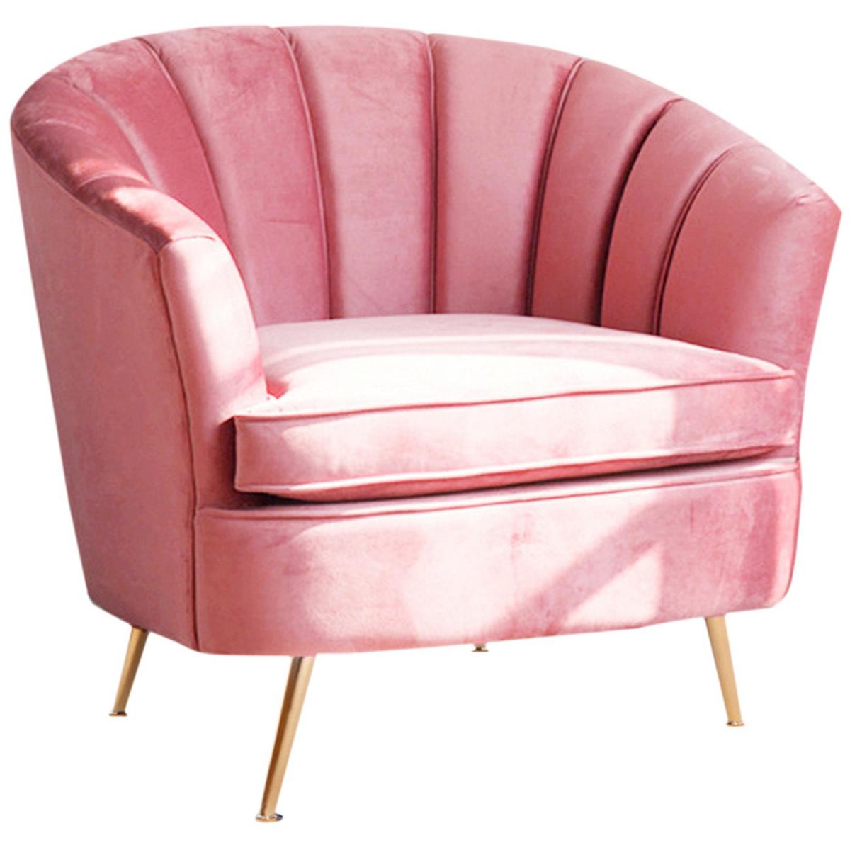 Modern Pastel Velvet Single Tub Chair - Smokey Pink – image 6