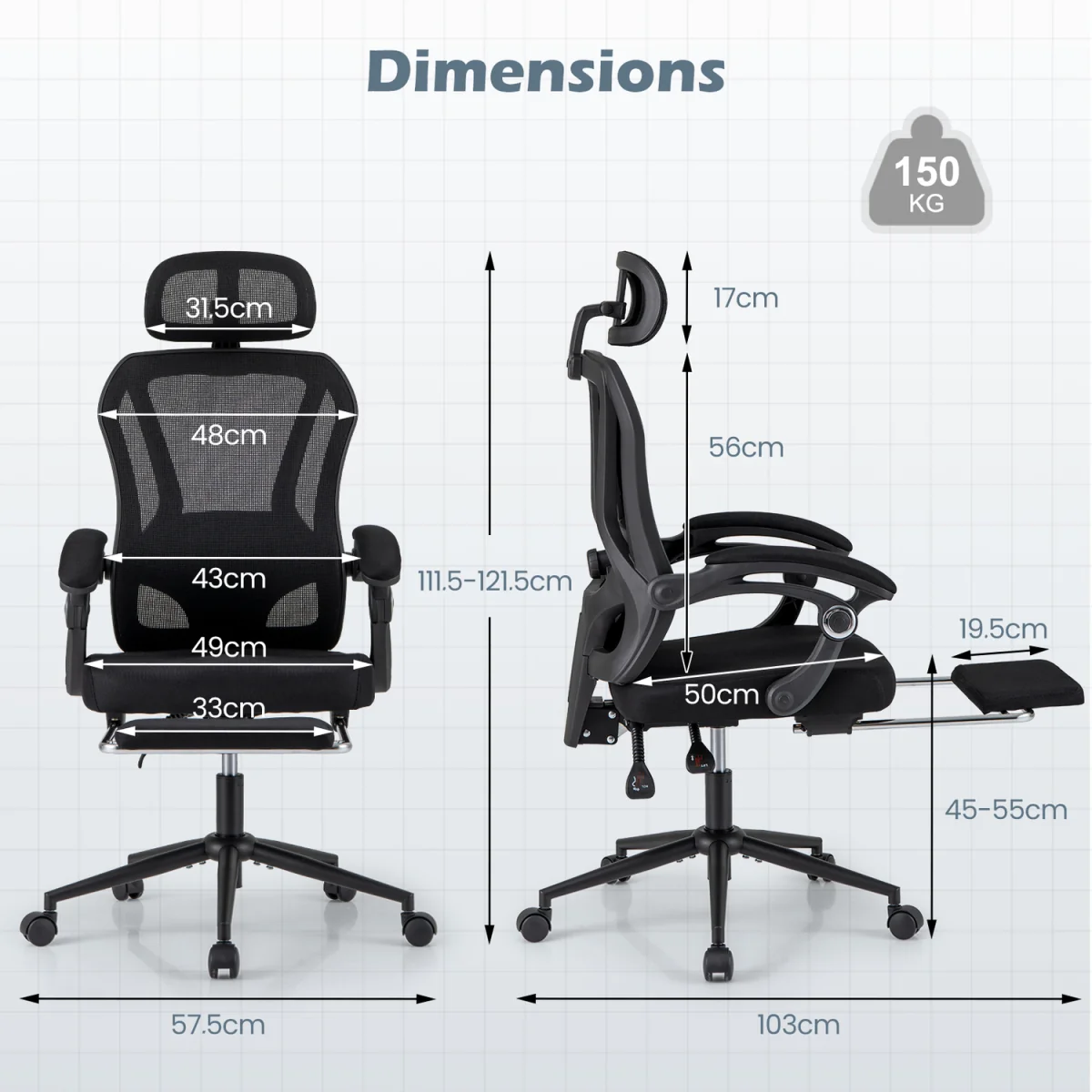 Mesh Computer Chair with 2D Headrest – image 5