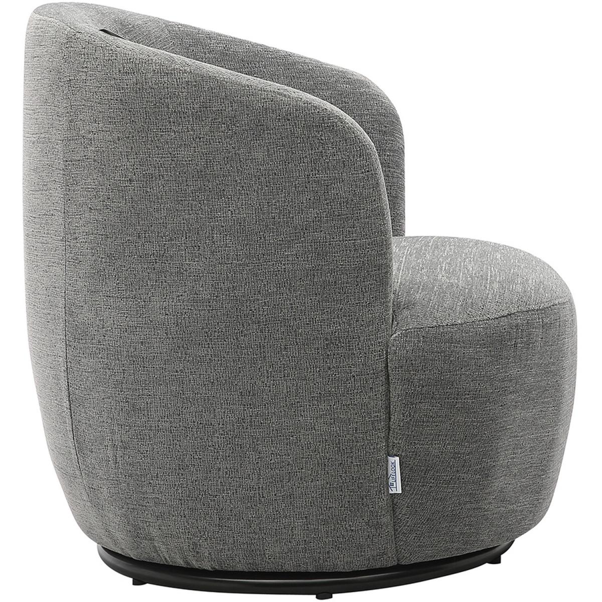 Linen Rotatable Tub Chair - Grey – image 3