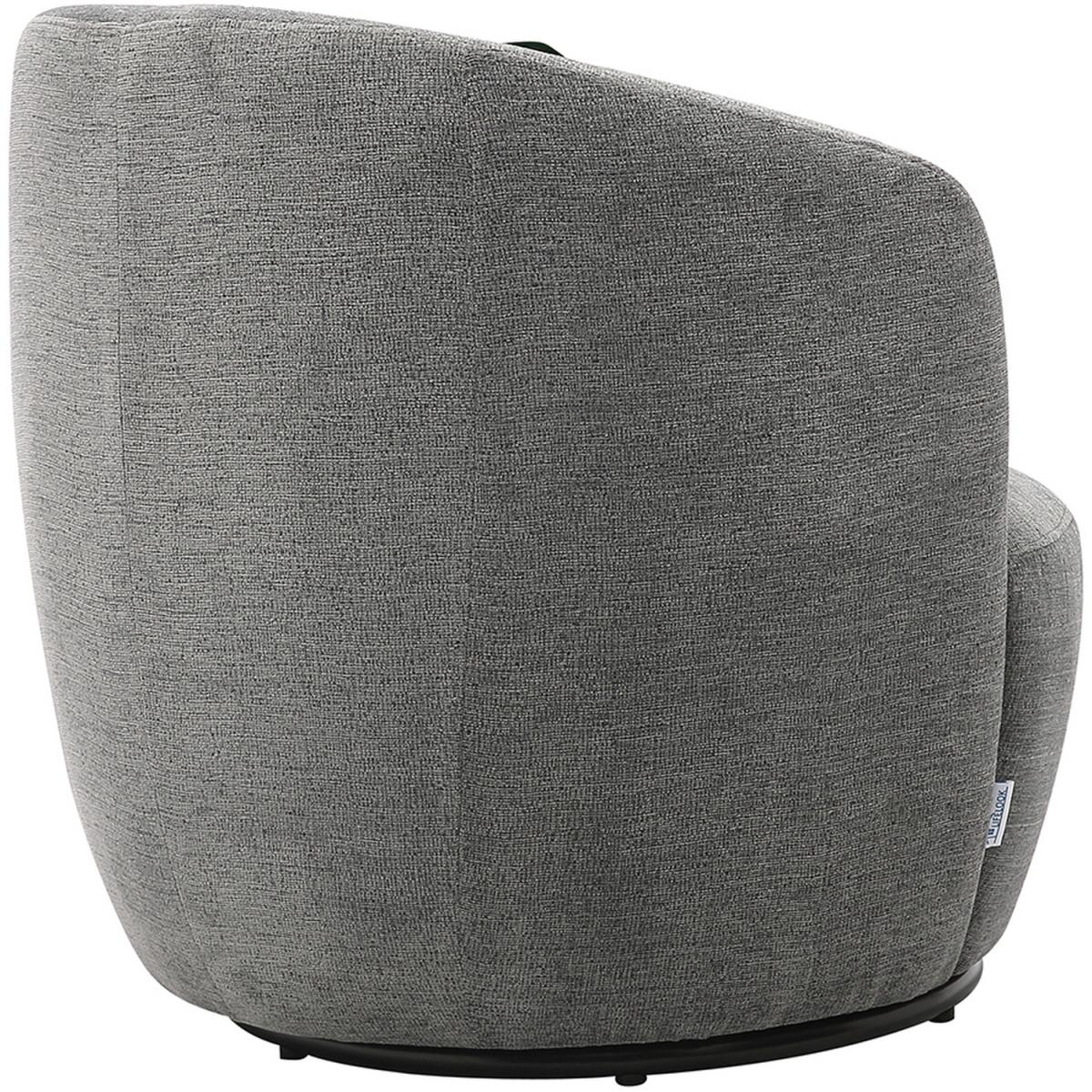 Linen Rotatable Tub Chair - Grey – image 4