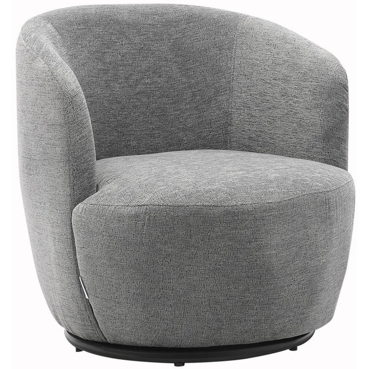 Linen Rotatable Tub Chair - Grey – image 6