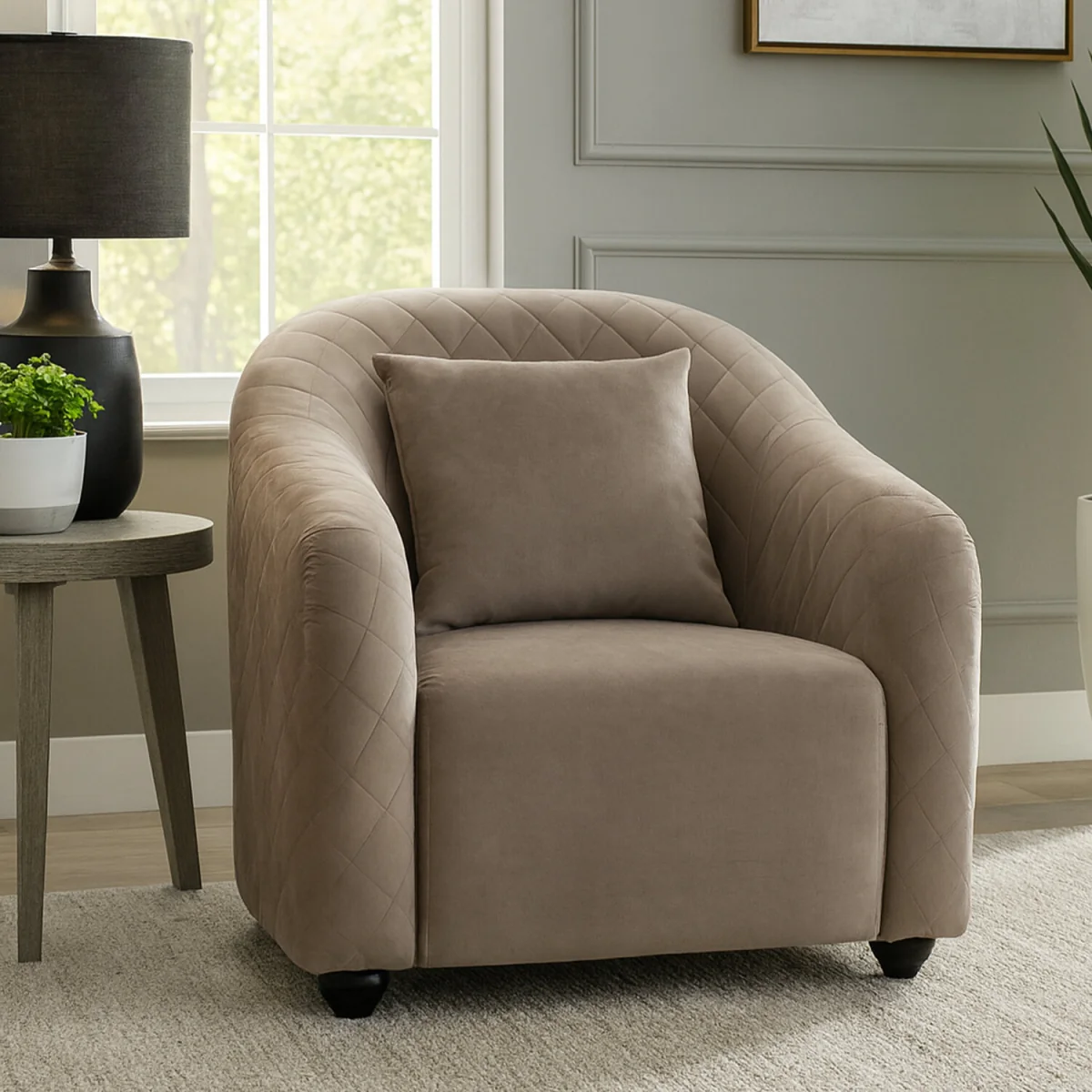 Fifi Grey Velvet Chair - Grey – image 1