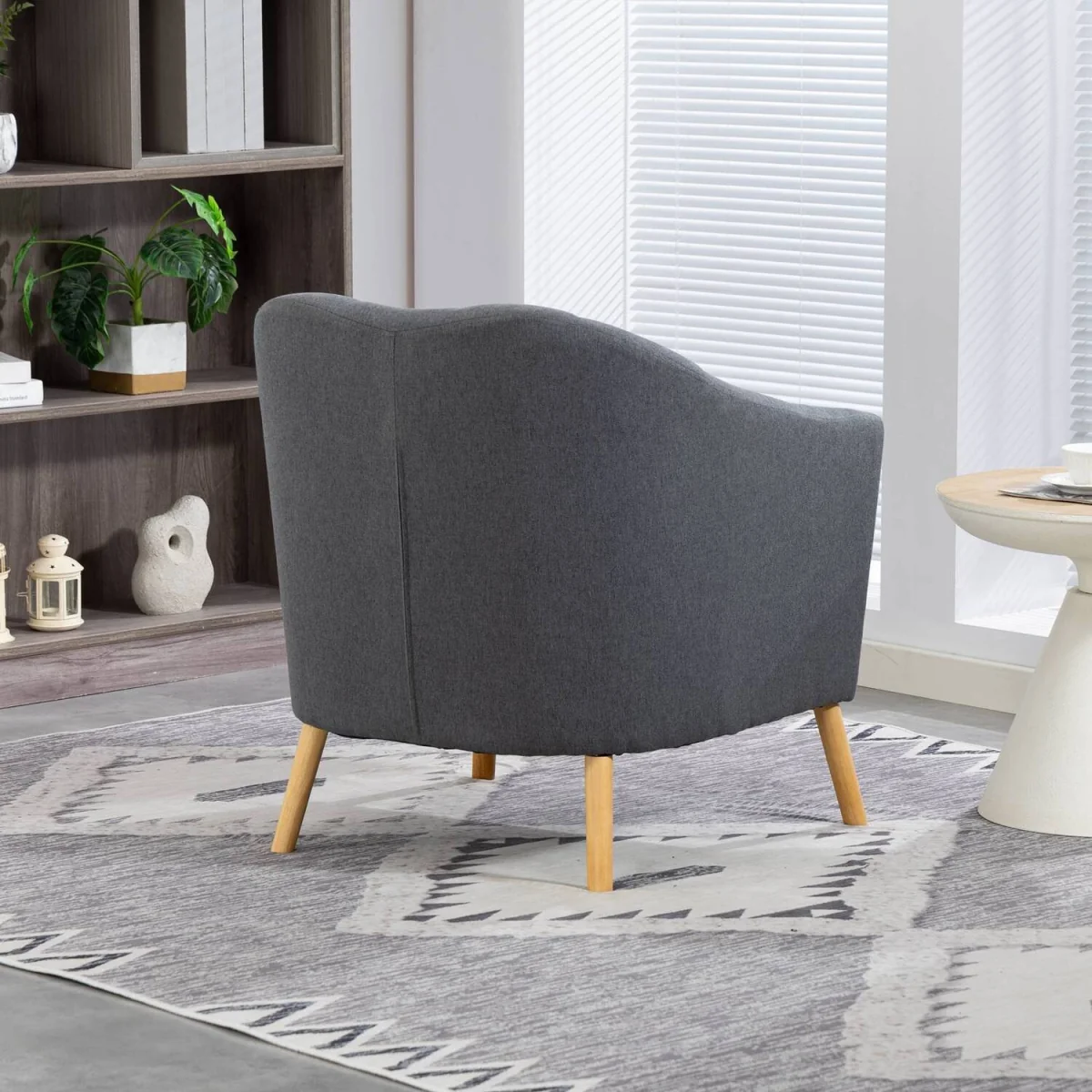 WestWood Modern Tub Chair, Upholstered Arm Chair Comfy Single Sofa Cream - Cream – image 12