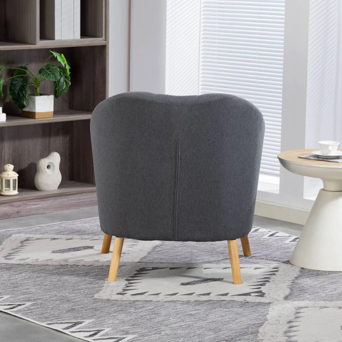 WestWood Modern Tub Chair, Upholstered Arm Chair Comfy Single Sofa Cream - Cream – image 13
